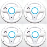 4x Nintendo Wii Lenkrad SET WEISS WEIß Mario Kart Controller Zubehör Wheel