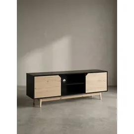 KADIMA DESIGN Lowboard 150x55x40 cm Schwarz/Eiche Foliert