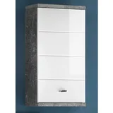 Stella Trading Hängeschrank Beton Optik 38 x 71 x 23 cm Weiß