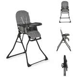 Cangaroo Kinderhochstuhl Waffel, Fußstütze verstellbar, zusammenklappbar, Gurt grau