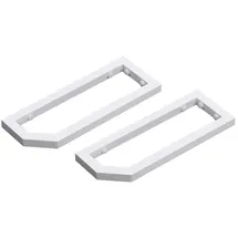 doporro Waschtischhalterung Waschtischkonsole Wandkonsole 43x2.5x15 cm rostfreie Edelstahl weiß Wandhalter Träger Regalträger Regalhalter (2 Stück) WH04