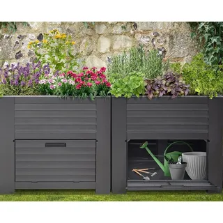 Dynamic24 Hochbeet Garten Schrank 400L Frühbeet Kräuterbeet Pflanzkasten Pflanztisch