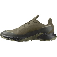 Salomon Alphacross 5 Gore-Tex Wasserdichte Herren Trail-Laufschuhe,Starker Grip,Wasser- und Wetterschutz,Olive Night,44 2⁄3