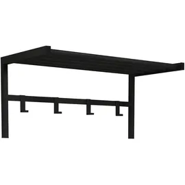 [en.casa] Wandgarderobe Tolga mit Hutablage Schwarz Metall, 69x32.5x34 cm, Garderobe, Garderobenleisten & Garderobenhaken