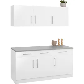 WIHO KÜCHEN Küchenzeile Cali 160 cm weiß