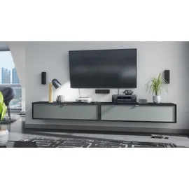 Vladon Lana Lowboard 120 x 29 x 37 cm Schwarz matt/Graphit MDF