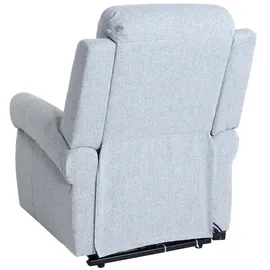 Mendler Fernsehsessel HWC-K63, Relaxsessel Sessel, Liegefunktion Aufstehhilfe Massage Heizfunktion, Stoff/Textil ~ hellgrau