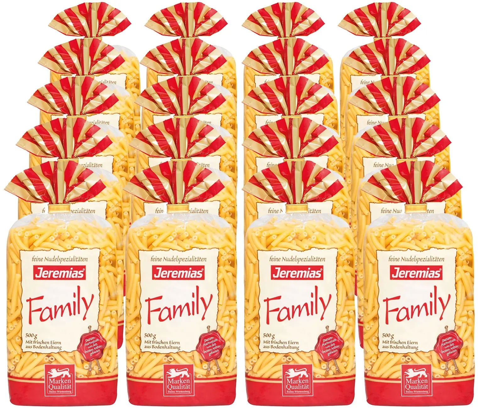 Jeremias Family Frischei-Nudeln Makkronelli 500 g, 20er Pack