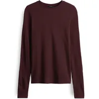 Opus Damen Langarmshirt | SUMELIKA Slim Longsleeve in Rippstruktur Dark Grape, 44 - 44