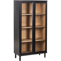 Beliani Vitrine mit Glastüren TINGLEDALE 80 cm Schwarz