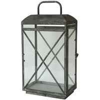 Chic Antique Vintage Laterne mit Eisenkreuz, H54 x L28