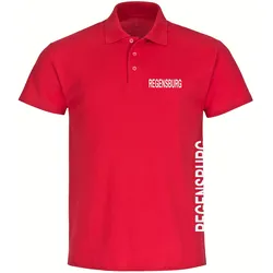 multifanshop Poloshirt - Regensburg - Brust & Seite - Druck weiß - Polo