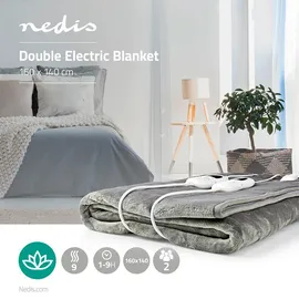Nedis PEBL130CWT2 Heizdecke 160 x 140 cm Grau/Weiß