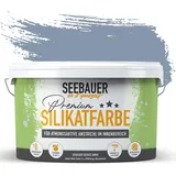 SEEBAUER diy Silikatfarbe Blau 2,5L für Innen (No. 843 Pale Heaven) Atmungsaktive Mineralfarbe für Allergiker - Abwaschbare Wandfarbe - Blautöne hohe Deckkraft