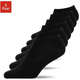 SNOCKS Sneaker Socken 6 Paar Schwarz 39-42