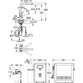 Grohe Blue Professional L-Auslauf Set chrom 31326002