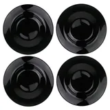 Acoroc Pizzateller Ø 32cm oder Pastateller Ø 28,5cm in Weiß oder Schwarz - 2er, 4er oder 6er Sets - Spülmaschinenfest Mikrowellengeeignet (Pasta Ø 28,5cm - Schwarz, 4 Stück)