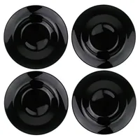 Acoroc Pizzateller Ø 32cm oder Pastateller Ø 28,5cm in Weiß oder Schwarz - 2er, 4er oder 6er Sets - Spülmaschinenfest Mikrowellengeeignet (Pasta Ø 28,5cm - Schwarz, 4 Stück)