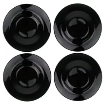 Acoroc Pizzateller Ø 32cm oder Pastateller Ø 28,5cm in Weiß oder Schwarz - 2er, 4er oder 6er Sets - Spülmaschinenfest Mikrowellengeeignet (Pasta Ø 28,5cm - Schwarz, 4 Stück)