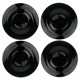 Acoroc Pizzateller Ø 32cm oder Pastateller Ø 28,5cm in Weiß oder Schwarz - 2er, 4er oder 6er Sets - Spülmaschinenfest Mikrowellengeeignet (Pasta Ø 28,5cm - Schwarz, 4 Stück)