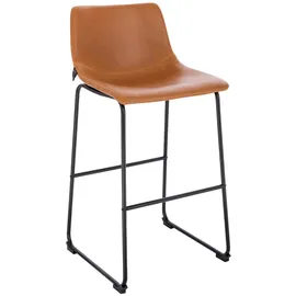 Svita Barhocker 2er Set gepolstert mit Fußablage und Rückenlehne 2er Set  orange