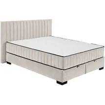 ed exciting design Boxbett ED EXCITING DESIGN "Nagol", beige, B:185cm L:214cm, 100% Polyester, Komplettbetten, mit Bettkasten, mit Wendematratze, erhältlich in verschiedenen Breiten