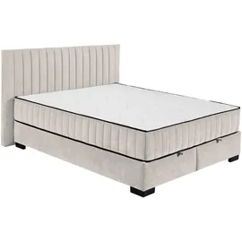 ed exciting design Boxbett ED EXCITING DESIGN "Nagol", beige, B:185cm L:214cm, 100% Polyester, Komplettbetten, mit Bettkasten, mit Wendematratze, erhältlich in verschiedenen Breiten