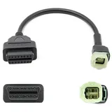 bolwins F92CS OBD2 Diagnose Adapter Kabel, 30cm OBD2 Verlängerungskabel für Motorrad, OBD2 Diagnose Interface Adapter