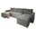 masseno Wohnlandschaft Kordstoff mit Schlaffunktion 295 cm Grau