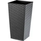 Kadax - Rattan Blumentopf, Pflanzkübel Mit Einlage, 35 Cm, Graphit