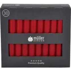 Müller Kerzen Tafelkerzen, karminrot 2211802191 , 1 Packung = 30 Stück, (Ø x H): 20 x 175 mm