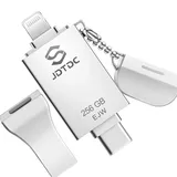 MFi-zertifizierter 256GB USB Stick iPhone, 3 IN 1 USB Lightning Sticks Fotostick iPhone Speicherstick, iPad Speichererweiterung Handy Stick Flash Laufwerk für iPhone 16 15 14 13 12 11/iPad/Android/PC