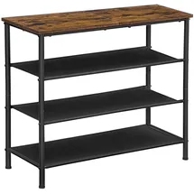 VASAGLE Schuhregal 30 x 71 x 75 cm 4 Ebenen / braun/schwarz