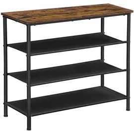 VASAGLE Schuhregal 30 x 71 x 75 cm 4 Ebenen / braun/schwarz