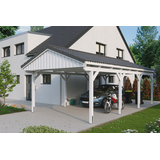 SKANHOLZ Skan Holz Carport Fichtelberg 423 x 808 cm Firsthöhe: 326 cm, Dachlattung Weiß