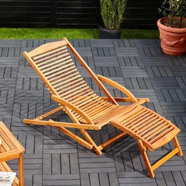 CASARIA Gartenliege 152 x 70 x 74 cm braun klappbar