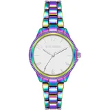 Steve Madden Frauenarmband Uhr,Silber/Regenbogen