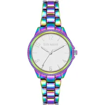 Steve Madden Frauenarmband Uhr,Silber/Regenbogen