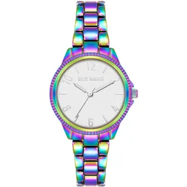 Steve Madden Frauenarmband Uhr,Silber/Regenbogen