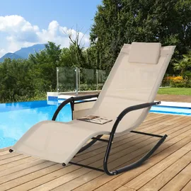 Outsunny Schaukelstuhl Schwingsessel 150 x 62 x 88 cm beige