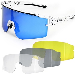 Yeaz, Unisex, Sportbrille, SUNTHRILL Set (Weiss), Blau, Weiss