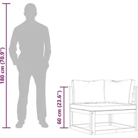 vidaXL Modulare Ecksofas 2-tlg. cremeweiß