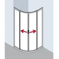 Kermi Nova 2000 Viertelkreis-Duschabtrennung mit Gleittüren N2R480801811K