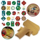 Oblique Unique DIY Adventskalender Set - 24 Tüten + 24 Zahlen Sticker Aufkleber für Weihnachten Advent