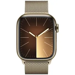Apple Watch Series 9 (GPS + Cellular) 45mm Edelstahlgehäuse gold, Milanese Loop gold