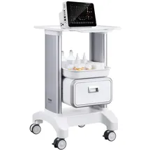 Vevor Laborwagen mit 2 Ebenen, Laborwagen mit 1 Schublade und 1 oberem Tablett, mobiler Medizinischer Wagen aus Abs-material, Laborrollwagen mit 4 leisen Rädern für Labor, Klinik, Krankenhaus, Salon, weiß