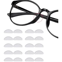 12 Paare Adhesive Nasenpads Anti Rutsch Silikon Brillen Pads für Gläser Sonnenbrille Brille (1.5 mm Durchsichtig)