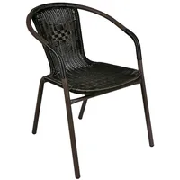 VCM Bistrostuhl Stapelsessel 53 x 60 x 73 cm dunkelbraun 2 St.