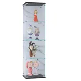 Shopentra Sammlervitrine, Schwarz, Glas, 14.37x64.56x16.73 cm, Wohnzimmer, Wohnwände, Vitrinenschränke