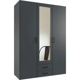 WIMEX Drehtürenschrank WIMEX "Mugano", grafit, griffe schwarz, B:120cm H:185cm T:54cm, Holzwerkstoff, Schränke, Drehtürenschrank, wahlweise mit oder ohne Spiegel, mit Schubladen